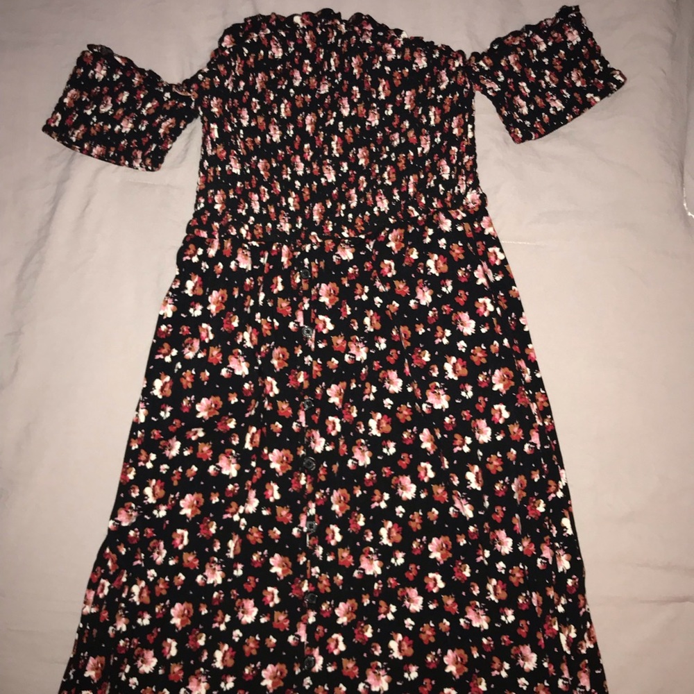 Women’s floral black Maxi-dress (S)